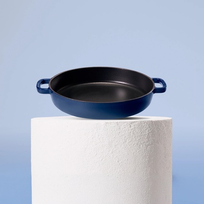 Huuust Smaltovaná litinová sauté pánev 32 cm Safírově modrá