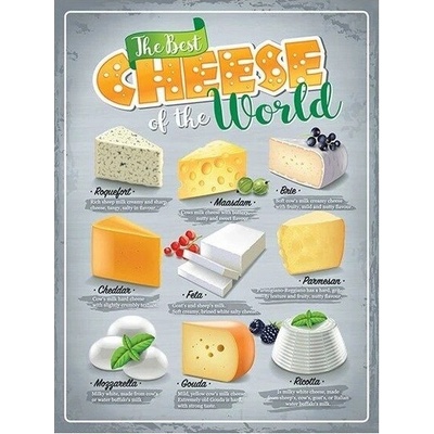 Nekupto Plechová cedule 30x40cm - The Best Cheese of the World