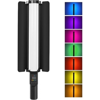 PULUZ 190 LED Photo Handheld Stick Light Full Color RGB Fill Light with Barndoor PU4135