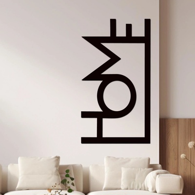 dřevo života Dřevěný nápis na zeď HOME Rozměry (cm): 52x95, Zvolte barvu dekoru: Černá