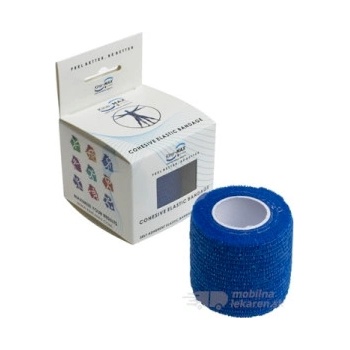 Kine-Max Cohesive Elastic Bandage elastické samofixačné ovínadlo, 5cm x 4,5m, modré 1x1 ks