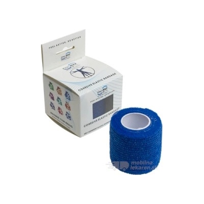 Kine-Max Cohesive Elastic Bandage elastické samofixačné ovínadlo, 5cm x 4,5m, modré 1x1 ks