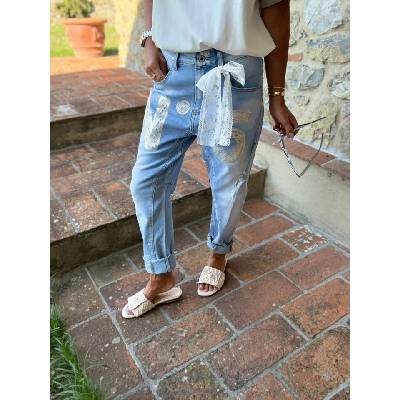 V&V Dámské jeans N5 s krajkou