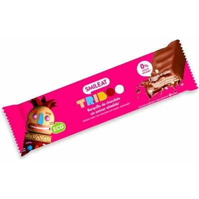 SMILEAT Bio celozrnná oplatka s kakaovou náplní v čokoládové polevě s agáve 40 g