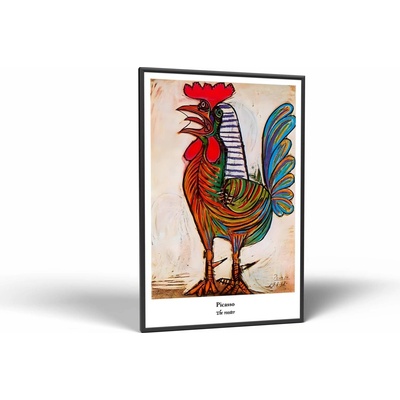 Pablo Picasso - The Rooster | Obraz Vintessia v ráme Rozmery obdĺžnik: 40x60, Rám: Čierny matný-alu