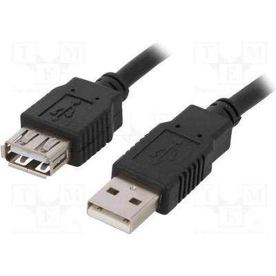 BQ Cable CAB-USBAAF/5-BK USB 2.0, USB A zásuvka, USB A vidlice, 5m, černý