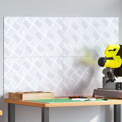 vidaXL Стъпало Правоъгълна 4 pcs Сребрист 50 x 30 cm Алуминий (4104294)