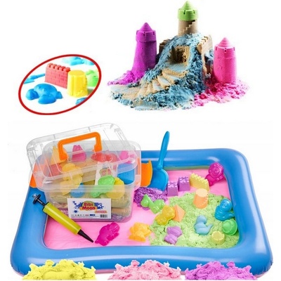 Kruzzel Magický kinetický písek 2000g + formičky + pískoviště – Zbozi.Blesk.cz