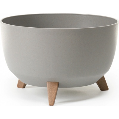 Nohel Garden Žardinka ROMA ECO WOOD 4v1 plastová + 3 ks nožiček šedá 24 x 15 cm