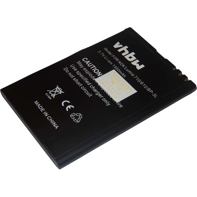 VHBW Батерия за Nokia Lumia 610 / Lumia 610C / Lumia 710, BP-3L, 1300 mAh (800106986)