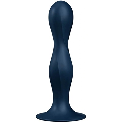 Satisfyer Double Ball-R zaťažené dildo s hmatovými nožičkami tmavomodré