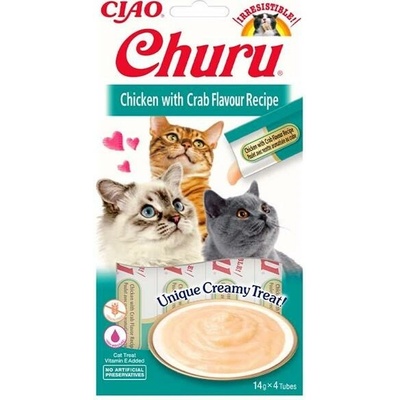 Inaba Churu cat snack Kurča s krabou príchuťou 4 x 14 g