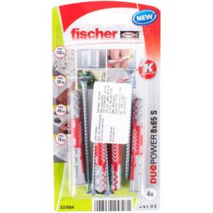 Fischer УНИВЕРСАЛЕН ДЮБЕЛ С ВИНТ Ф8Х65ММ 4 БРОЯ fischer duopower s k nv (4048962257281)