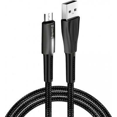 ColorWay CW-CBUM035-BK USB MicroUSB (zink alloy + LED), 2.4A, 1m, černý