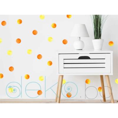 Watercolor полка точки в оранжево - комплект (1524)