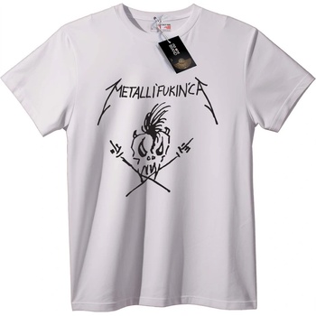 NOONEBRAND Тениска Metallica Прецаква - S, White