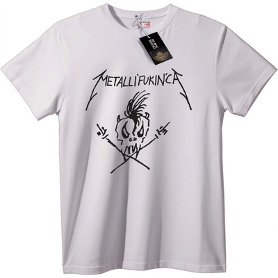 NOONEBRAND Тениска Metallica Прецаква - S, White