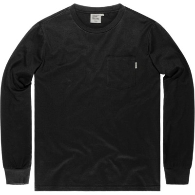 Vintage Industries tričko s dlouhým rukávem Grant pocket černé