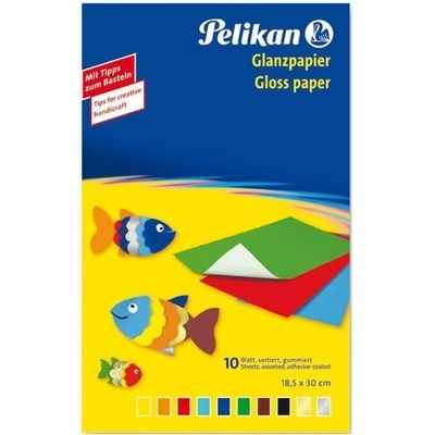 Barevný papír Pelikan 185x30cm 10listů lesklý