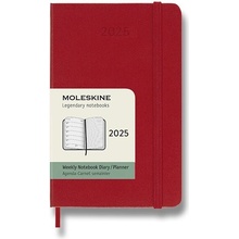 Moleskine A6 týdenní 2025 červený