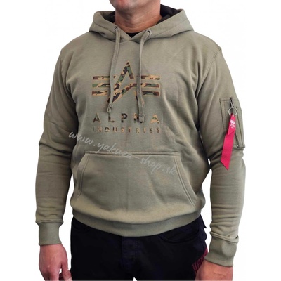 Alpha Industries Camo TPU Hoody pánska mikina olive zelená