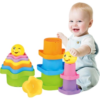 Senzorická stohovací pyramida hvězdičky s míčkem WOOPIE