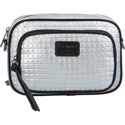 Koženkové crossbody s čtvercovým motivem Helena stříbrná