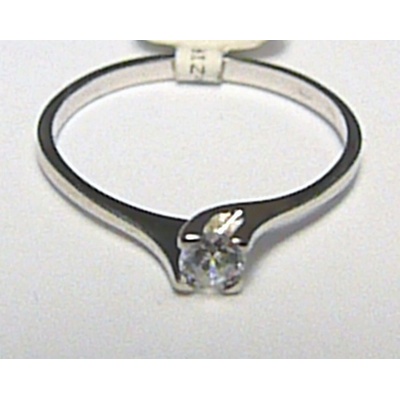 Klenoty Budín zásnubní prstýnek z bílého zlata se zirkonem 6860062