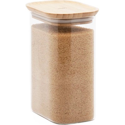 Pebbly Кухненски буркан за съхранение PKV-068, 1.2 л, стъкло / бамбук, Pebbly (PEBB3760132816654)