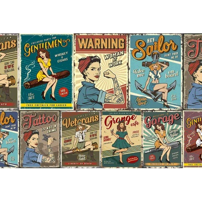 DIMEX ART Флизелинов фототапет ретро цветни плакати 375 x 250 см