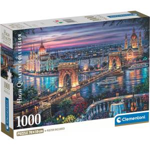 Clementoni Пъзел Clementoni от 1000 части - Светлините на Дунав (37113)