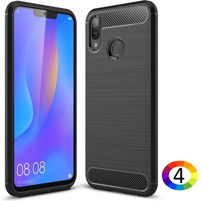 Huawei P Smart+ / nova 3i Удароустойчив Carbon Fiber Калъф и Протектор