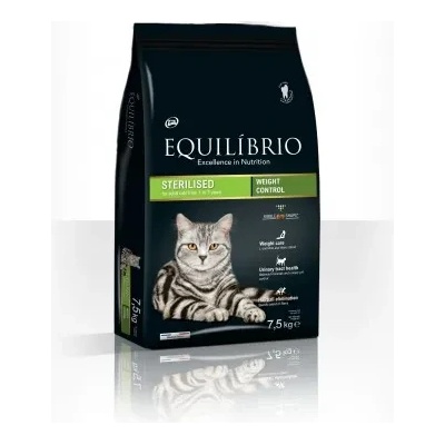Equilibrio Adult Cat Sterilized - Пълноценна храна за кастрирани израснали котки-7.5 кг