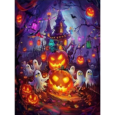 Norimpex - Puzzle Diamant painting: Halloween 30x40cm - 1 - 39 piese