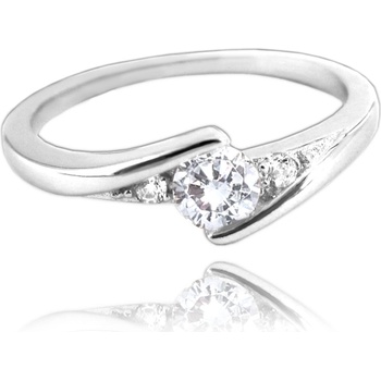 MINET stříbrný prsten s bílými zirkony JMAN0046SR