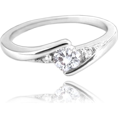 MINET stříbrný prsten s bílými zirkony JMAN0046SR