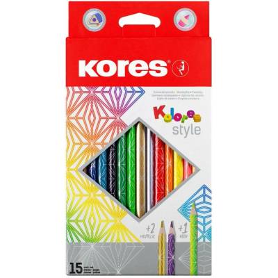 Kores pastelky Kolores Style trojhranné 15 barev 199363