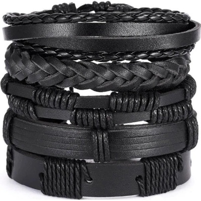 Amparo Miranda Kožený náramok AM5634 čierny