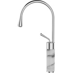 INVENA Висок смесител за мивка Invena Gabro хром с мраморно покритие (BU-03-W02-V)