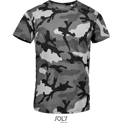 Sol's Camo Men pánské maskáčové tričko kamufláž šedá