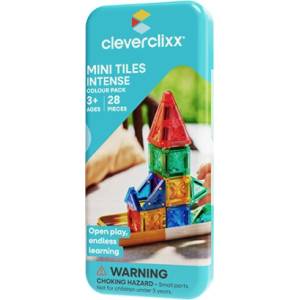 Cleverclixx Магнитен строителен комплект Mini Tiles Pack Intense - 28 бр (CLEVER_CC-1026)