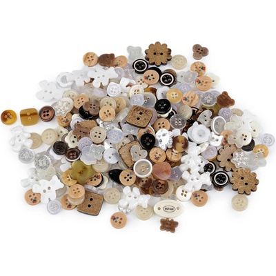 Prima-obchod Knoflíky mix 500 ks, barva 2 mix hnědá