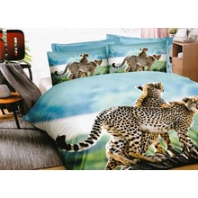 Beilai 7-dielne 3D obliečky Leopard Modrá 140x200 70x90 40x50