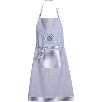 Forbyt kuchyňská zástěra 2203 Kruha a káro modrá 70x90cm