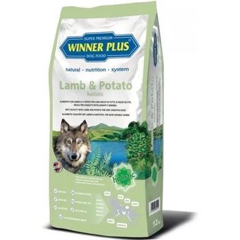 WINNER PLUS Lamb & Potato holistic - холистична храна за пораснали чувствителни кучета БЕЗ ЗЪРНО, за всички породи, Германия - 12 кг
