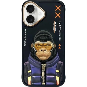 Nimmy Калъф Nimmy Cool&Cute 2.0 Monkey за iPhone 16 - черен (6971080319518)