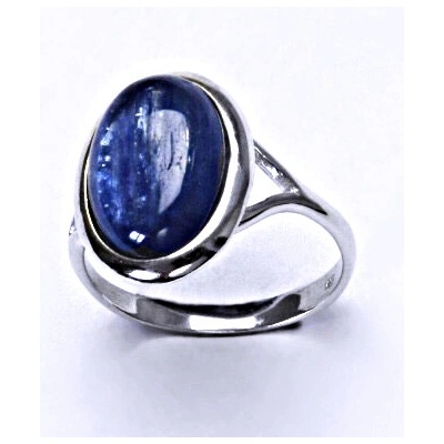 Čištín Stříbrný prsten přírodní kámen kyanit T 1454 m