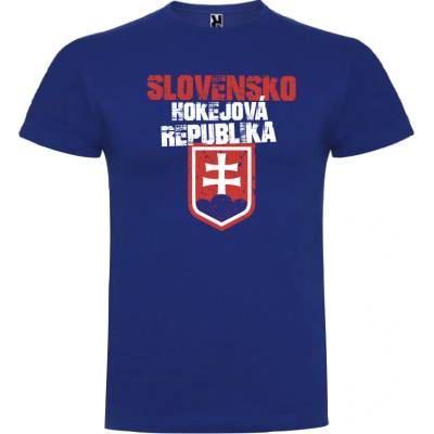 Superfutbal detské tričko Slovensko hokejová republika, kráľovsky modré