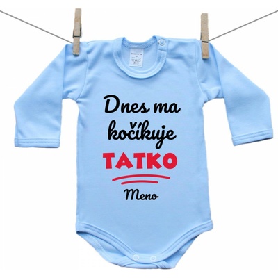 Boodyy Modré body s dlhým rukávom Dnes ma kočíkuje tatko