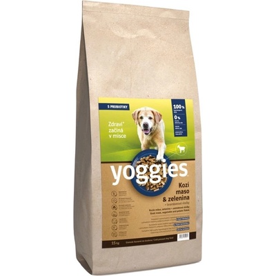 Yoggies Kozí maso&zelenina hypoalergenní lisované za studena s probiotiky 15 kg